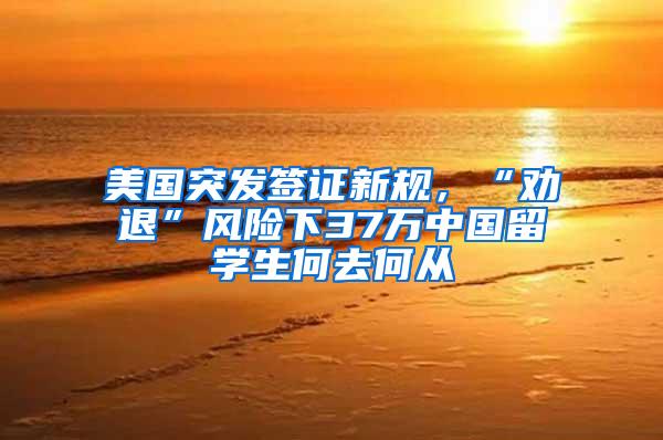 美国突发签证新规，“劝退”风险下37万中国留学生何去何从