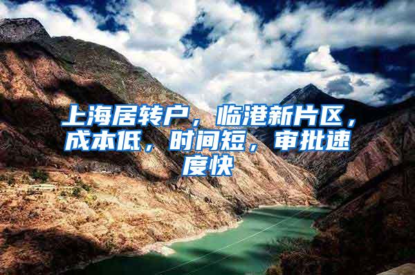上海居转户，临港新片区，成本低，时间短，审批速度快