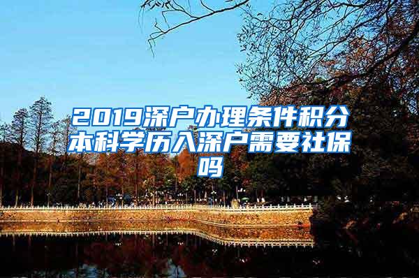 2019深户办理条件积分本科学历入深户需要社保吗