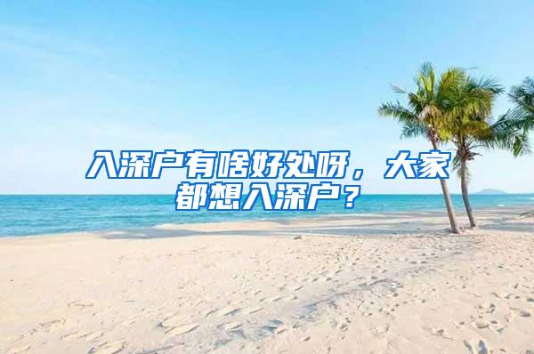 入深户有啥好处呀，大家都想入深户？