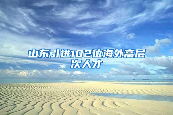 山东引进102位海外高层次人才