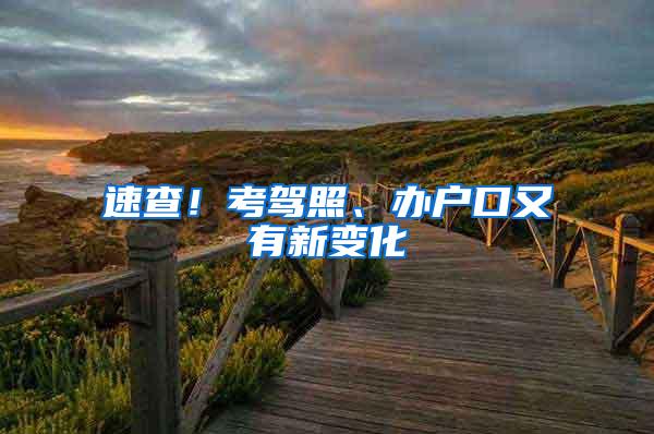 速查！考驾照、办户口又有新变化→