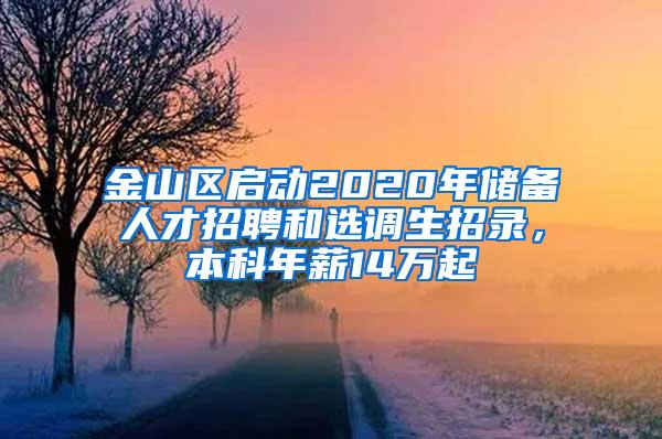 金山区启动2020年储备人才招聘和选调生招录，本科年薪14万起