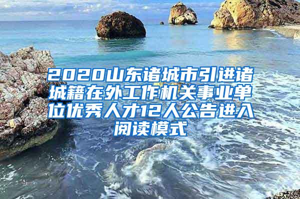 2020山东诸城市引进诸城籍在外工作机关事业单位优秀人才12人公告进入阅读模式