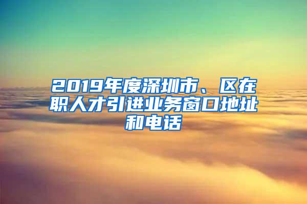 2019年度深圳市、区在职人才引进业务窗口地址和电话