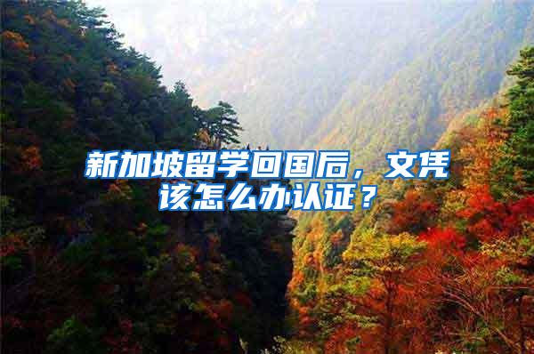新加坡留学回国后，文凭该怎么办认证？