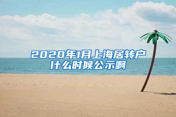 2020年1月上海居转户什么时候公示啊