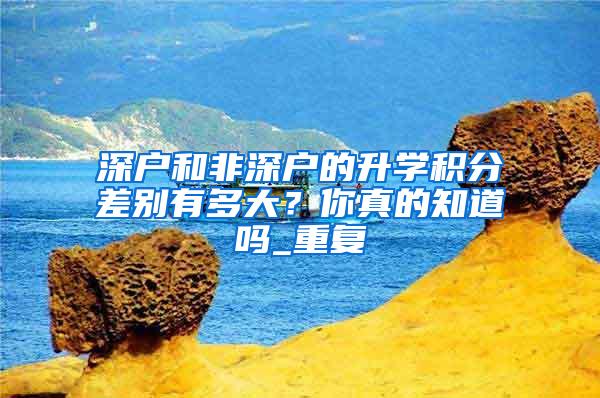 深户和非深户的升学积分差别有多大？你真的知道吗_重复