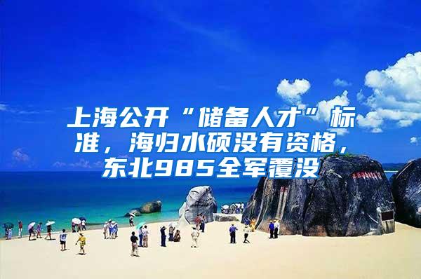 上海公开“储备人才”标准，海归水硕没有资格，东北985全军覆没