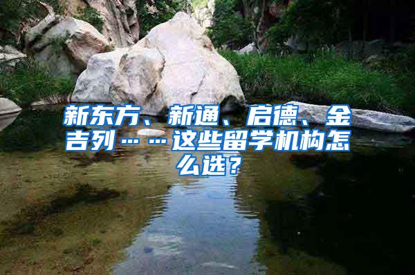 新东方、新通、启德、金吉列……这些留学机构怎么选？