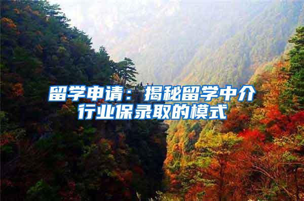 留学申请：揭秘留学中介行业保录取的模式