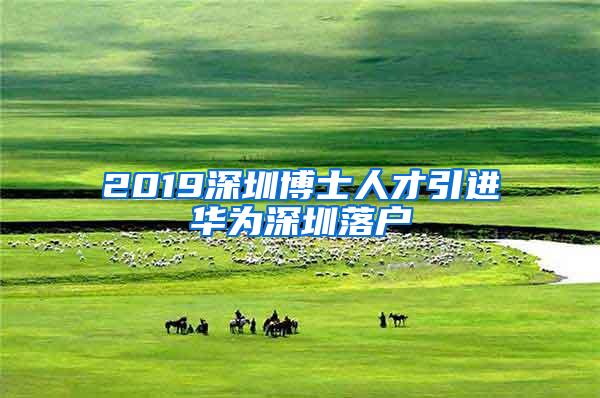 2019深圳博士人才引进华为深圳落户