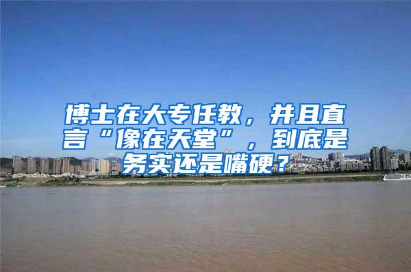 博士在大专任教，并且直言“像在天堂”，到底是务实还是嘴硬？