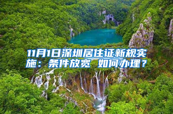 11月1日深圳居住证新规实施：条件放宽 如何办理？