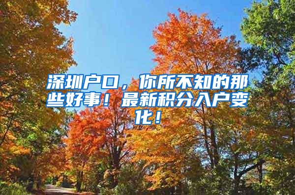 深圳户口，你所不知的那些好事！最新积分入户变化！