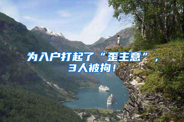 为入户打起了“歪主意”，3人被拘！
