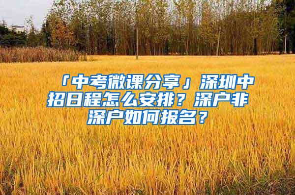 「中考微课分享」深圳中招日程怎么安排？深户非深户如何报名？