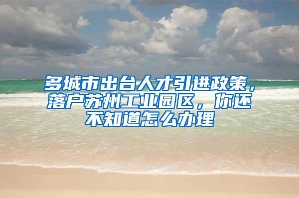 多城市出台人才引进政策，落户苏州工业园区，你还不知道怎么办理