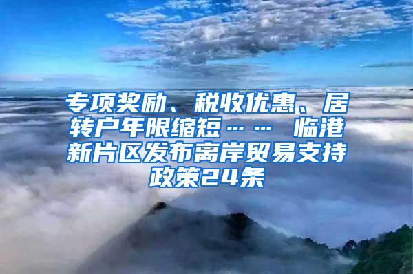 专项奖励、税收优惠、居转户年限缩短…… 临港新片区发布离岸贸易支持政策24条