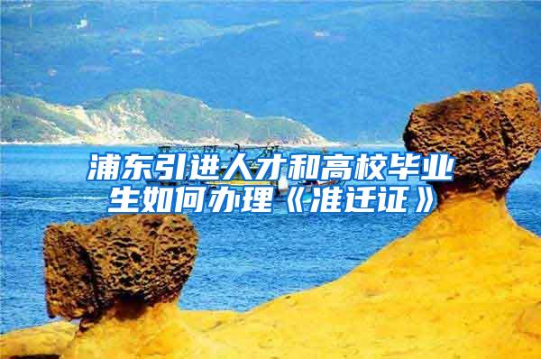 浦东引进人才和高校毕业生如何办理《准迁证》
