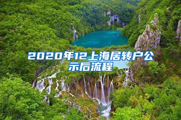 2020年12上海居转户公示后流程