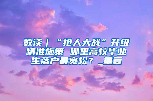 数读｜“抢人大战”升级精准施策 哪里高校毕业生落户最宽松？_重复