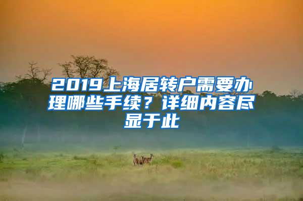 2019上海居转户需要办理哪些手续？详细内容尽显于此