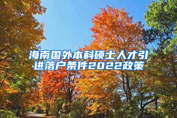 海南国外本科硕士人才引进落户条件2022政策