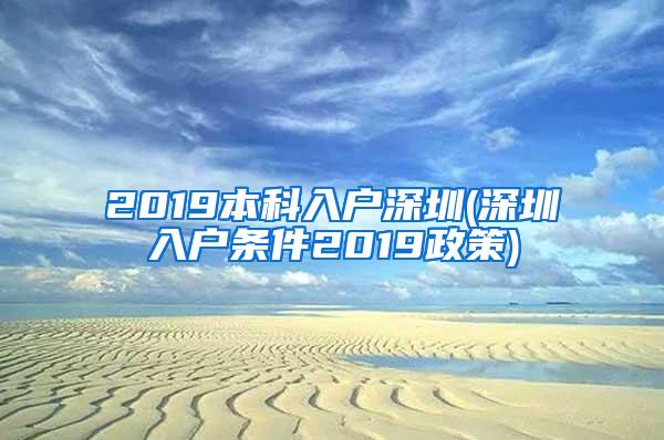 2019本科入户深圳(深圳入户条件2019政策)