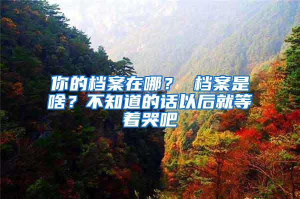 你的档案在哪？ 档案是啥？不知道的话以后就等着哭吧