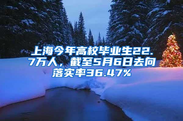 上海今年高校毕业生22.7万人，截至5月6日去向落实率36.47%