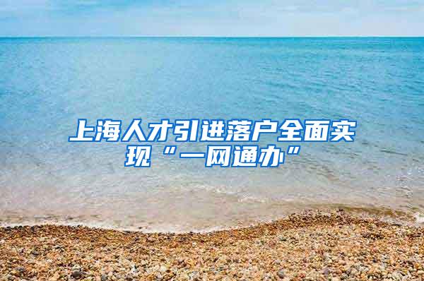 上海人才引进落户全面实现“一网通办”