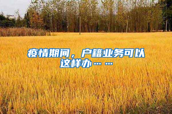 疫情期间，户籍业务可以这样办……