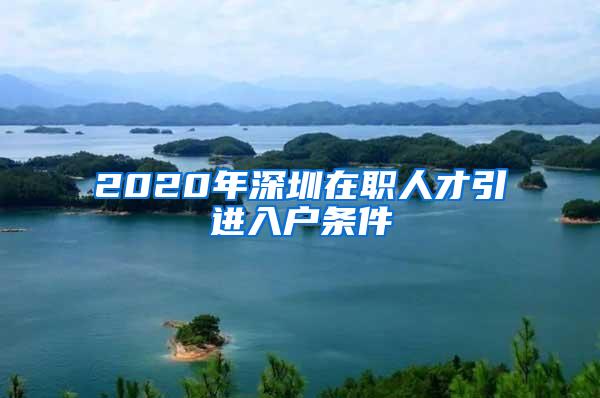 2020年深圳在职人才引进入户条件