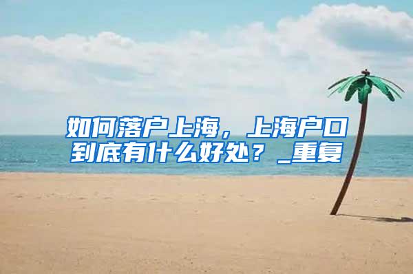 如何落户上海，上海户口到底有什么好处？_重复