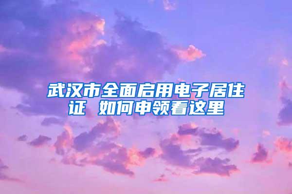 武汉市全面启用电子居住证 如何申领看这里