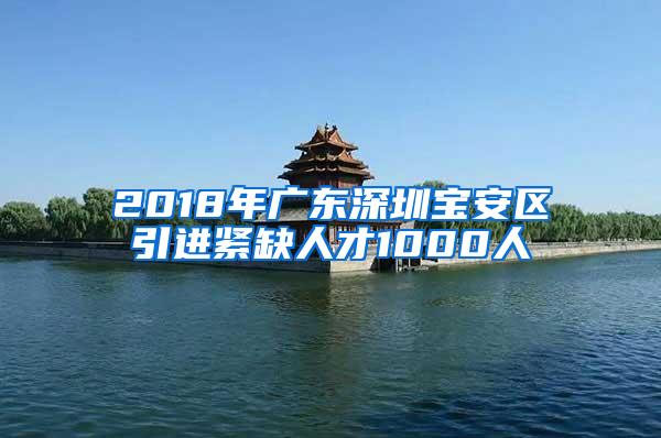 2018年广东深圳宝安区引进紧缺人才1000人