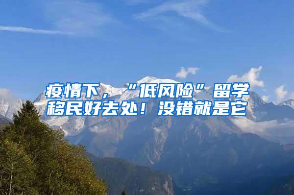 疫情下，“低风险”留学移民好去处！没错就是它