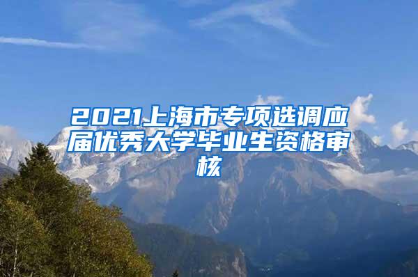 2021上海市专项选调应届优秀大学毕业生资格审核