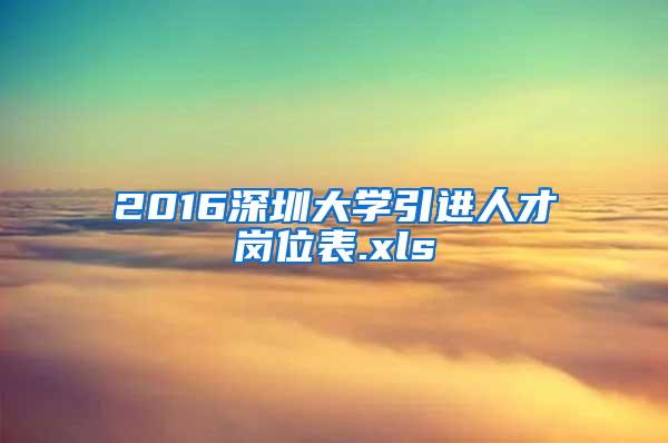 2016深圳大学引进人才岗位表.xls