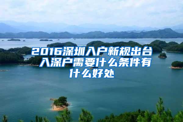 2016深圳入户新规出台 入深户需要什么条件有什么好处