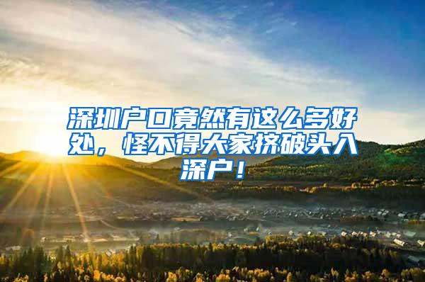 深圳户口竟然有这么多好处，怪不得大家挤破头入深户！