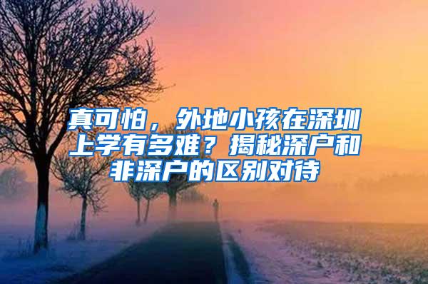 真可怕，外地小孩在深圳上学有多难？揭秘深户和非深户的区别对待