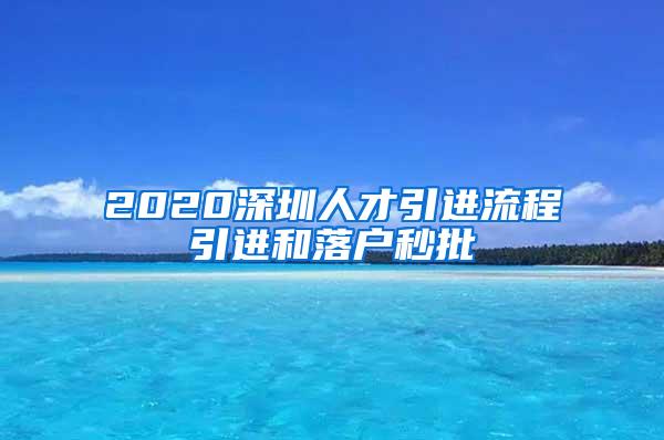 2020深圳人才引进流程引进和落户秒批