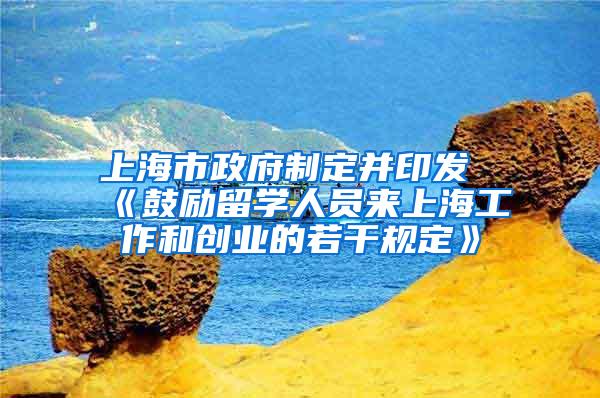 上海市政府制定并印发《鼓励留学人员来上海工作和创业的若干规定》