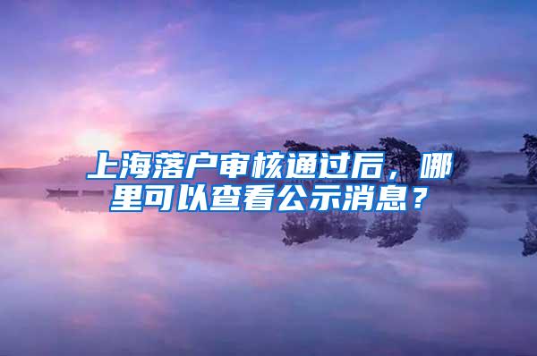 上海落户审核通过后，哪里可以查看公示消息？