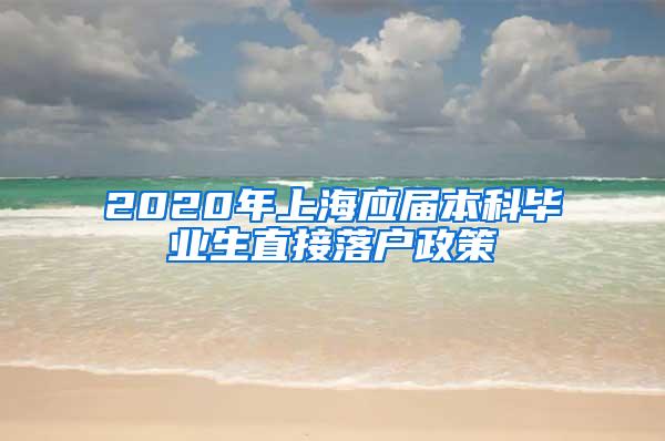 2020年上海应届本科毕业生直接落户政策