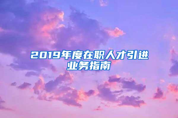 2019年度在职人才引进业务指南