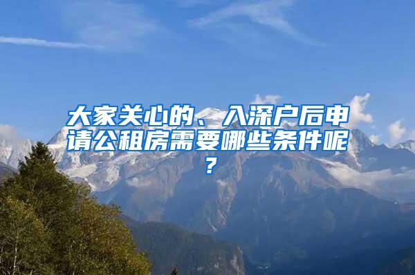 大家关心的、入深户后申请公租房需要哪些条件呢？