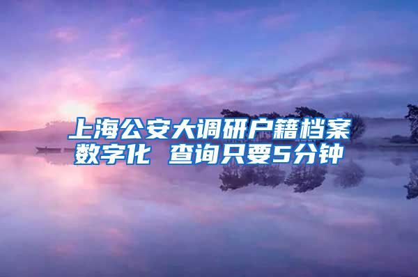 上海公安大调研户籍档案数字化 查询只要5分钟